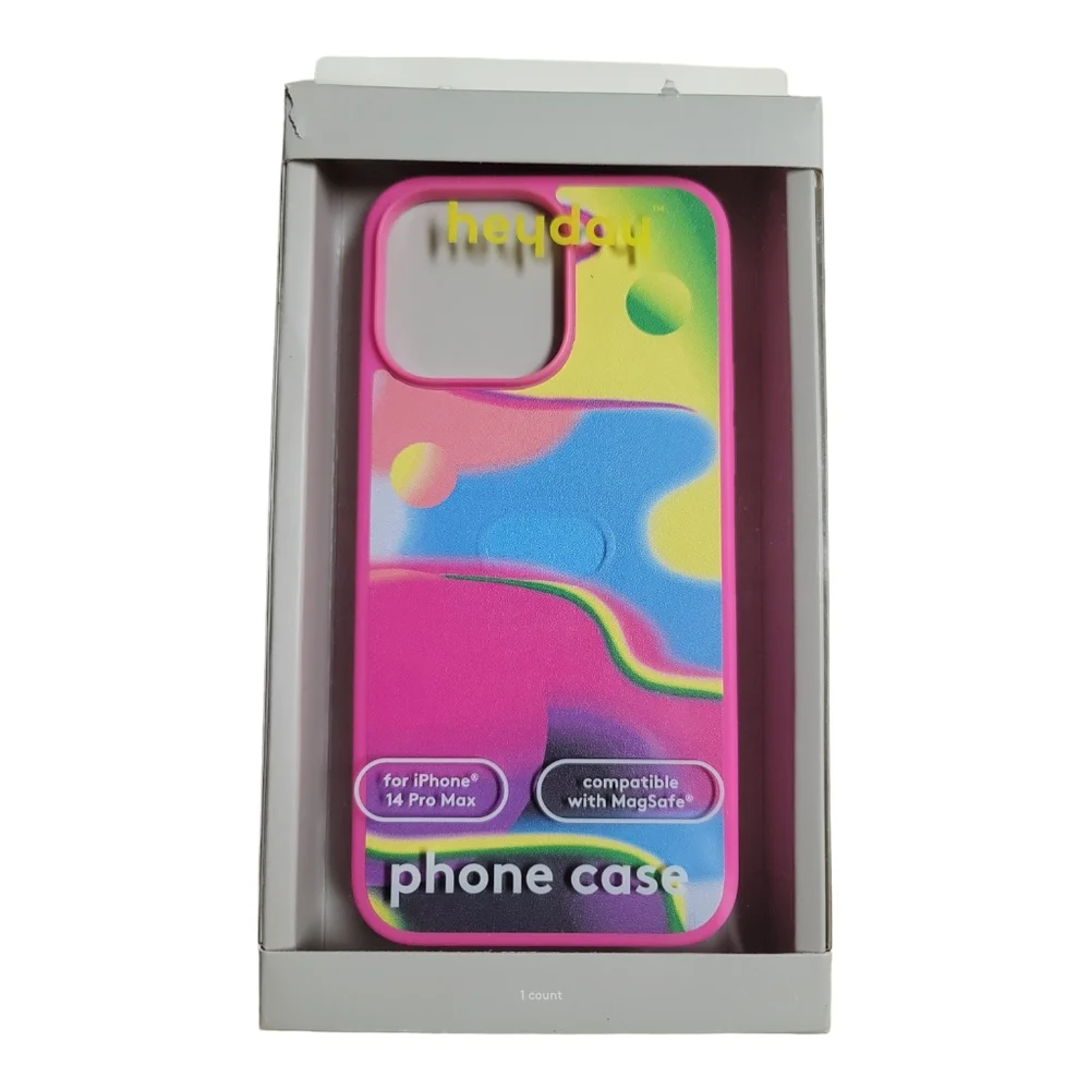 heyday Apple iPhone 14 Pro Max Neon Gradient Case Compatible with MagSafe